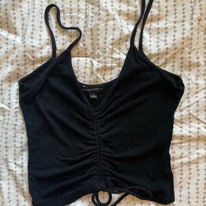 Black cropped tank size medium